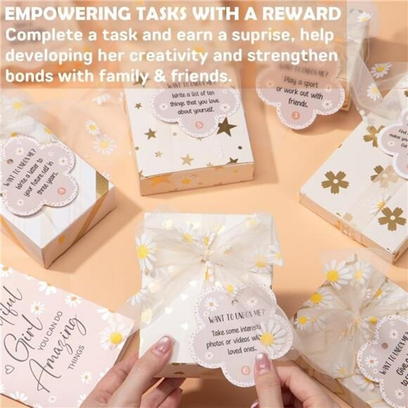 Teen Girl Gift Set Makeup Brushes Bag Jewelry Mirror Hair Clips Socks Box - Picture 3 of 8